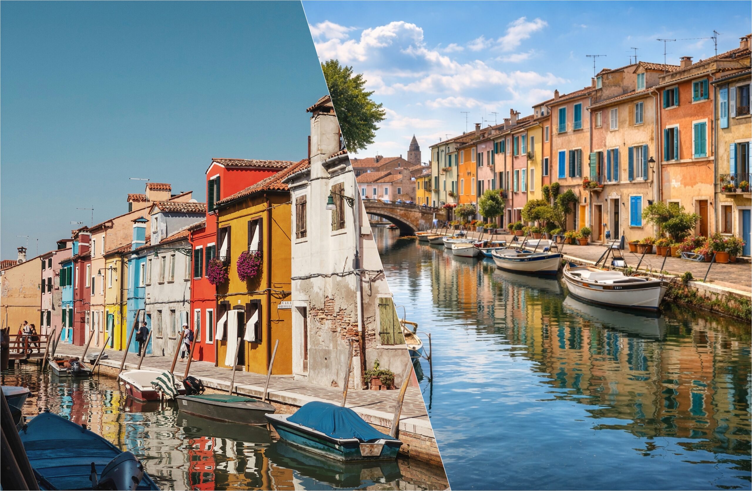 Burano, Venise → Le Miroir aux oiseaux, Martigues
