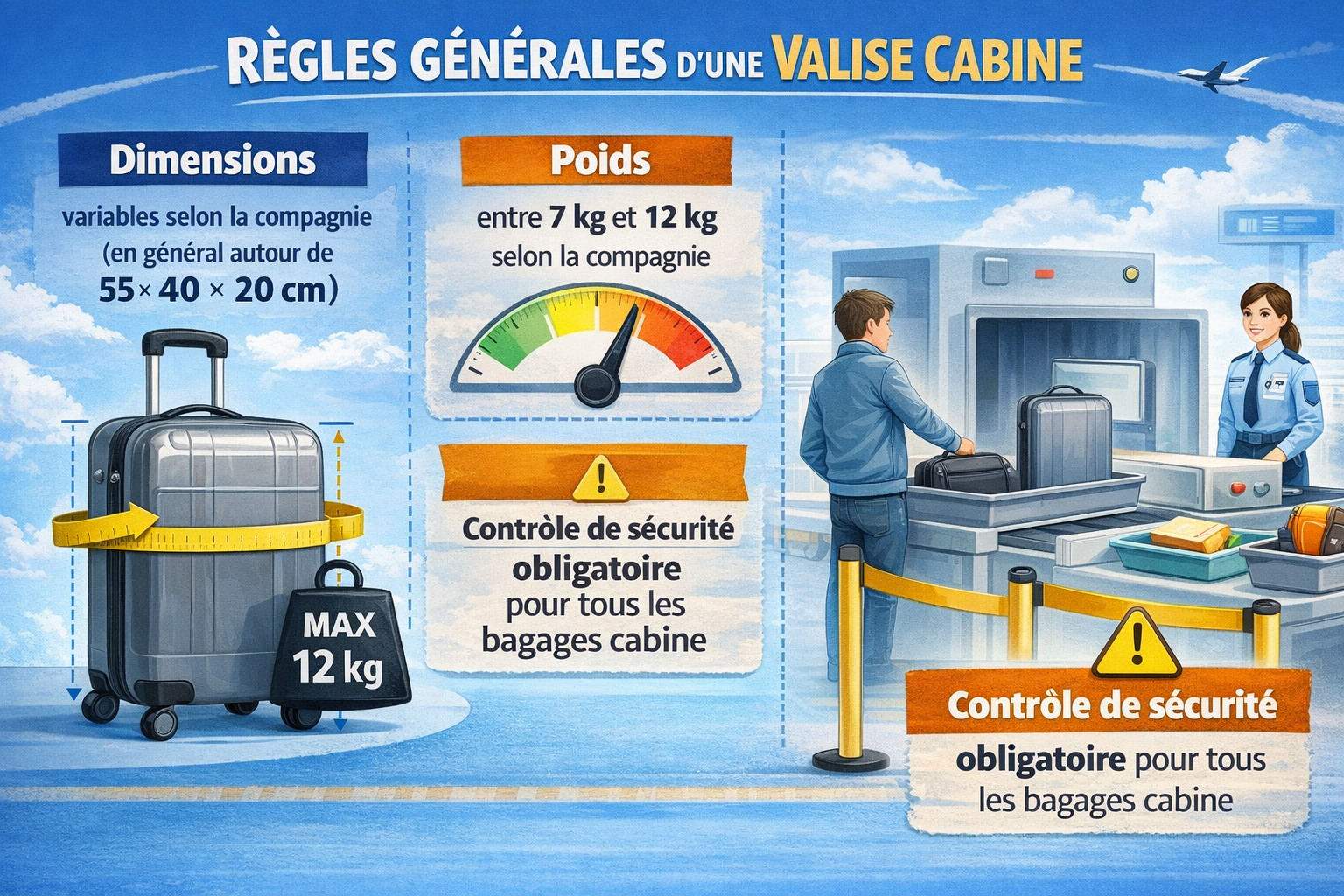 Les règles générales d’une valise cabine